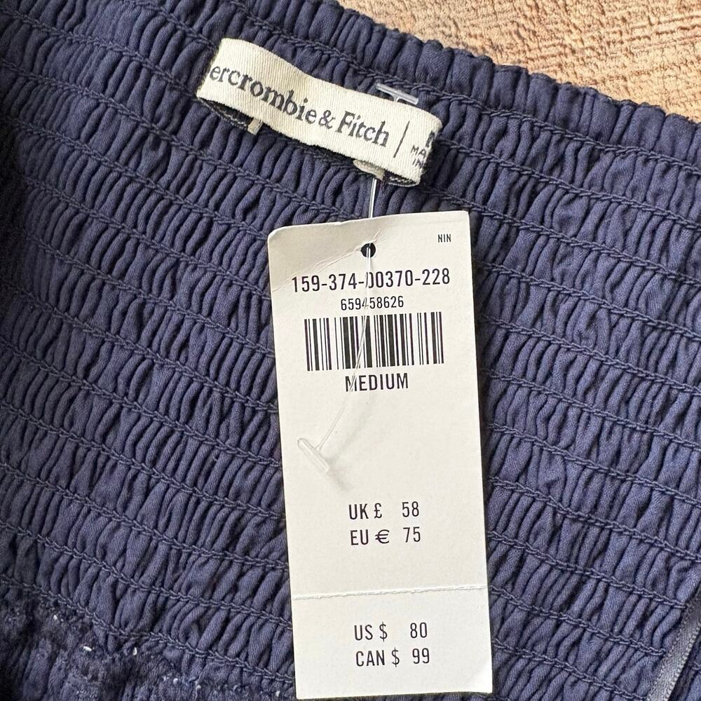 Abercrombie & Fitch Emerson Off-The-Shoulder Skort Navy Fruit Print Size M NWT - Picture 6 of 9